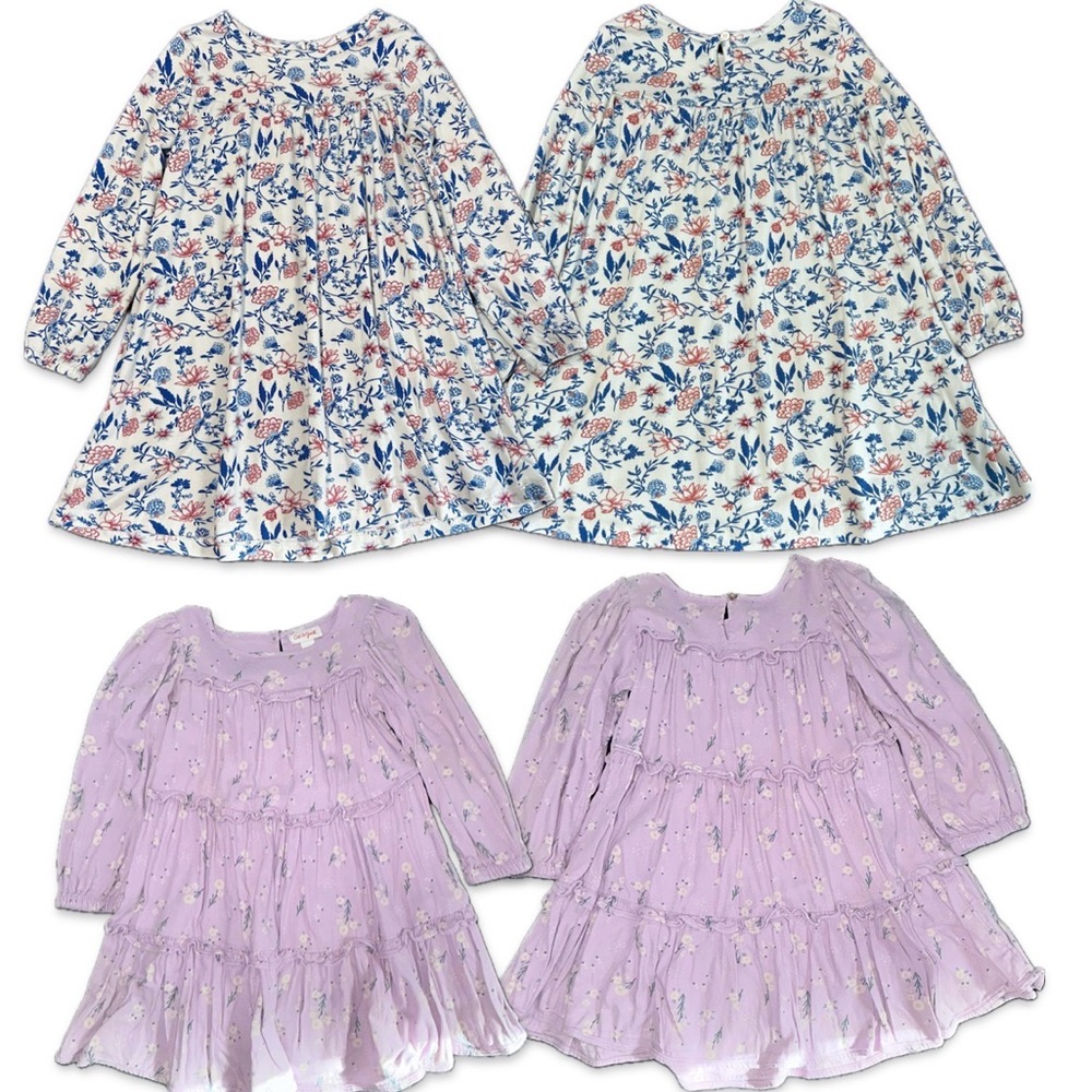 Fun flowy Floral and Lavender Long Sleeve Dresses